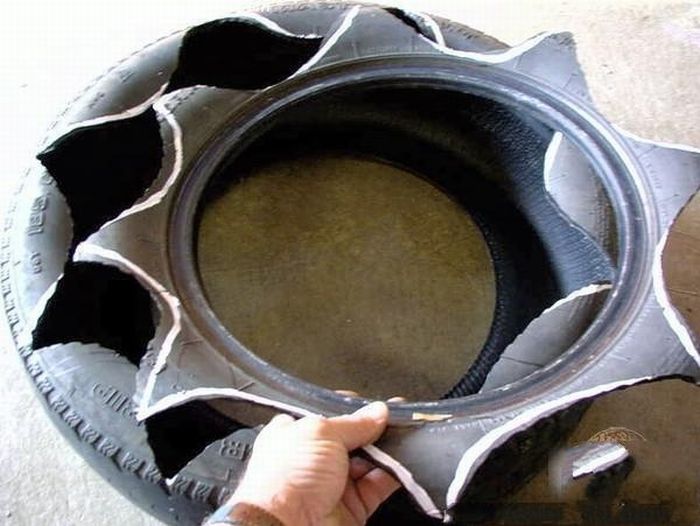 Reciclar rueda de auto para Jardin Reciclar rueda de auto para Jardin