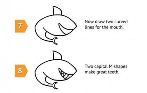 Tiburon facil de dibujar - Imagui